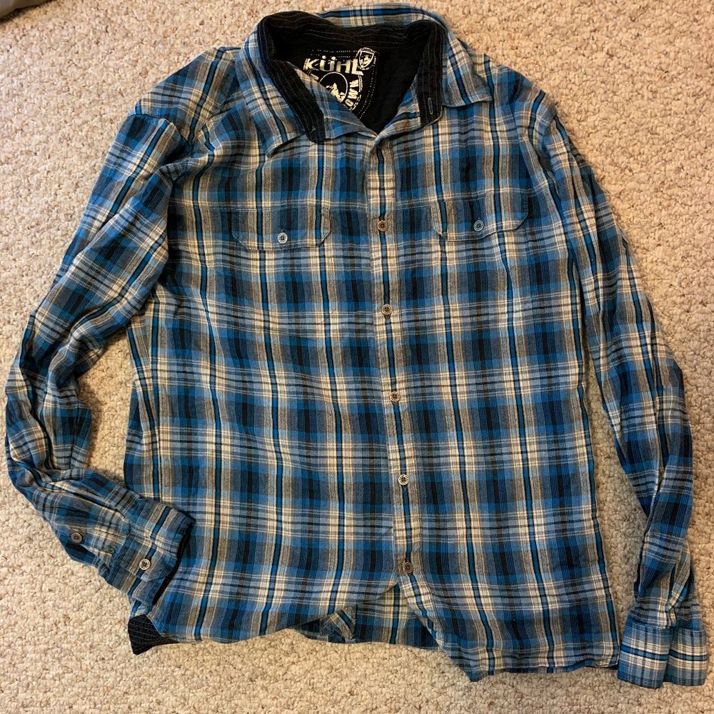 Kuhl long sleeve flannel men's medium blue